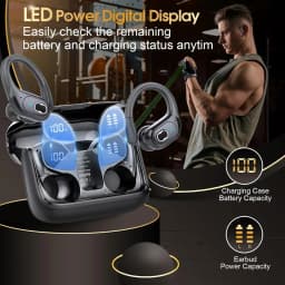 Wireless Earbuds 5.4 Bluetooth Headphones Sports Ear Buds with Earhooks 75H Playtime Wireless Headphones for Workout Waterproof