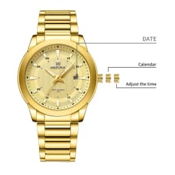 2024 Top Brand NAVIFORCE Mens Watches Stainless Steel Strap Casual Male Quartz Sports Wristwatch Luxury Waterproof Date Clock