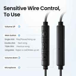 UGREEN Semi-open 3.5mm USB Type C Wired Earbuds with Microphone, Wired Earphones Headphones HiFi Stereo,For Most with 3.5mm Jack