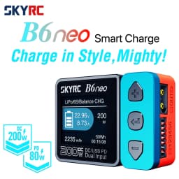 SkyRC B6 Neo Smart Charger DC 200W PD 80W LiPo Battery Balance Charger SK-100198 Compact 6S Charger Discharger
