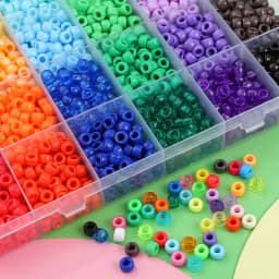 2400pcs Bead Craft Kit - Multicolor Plastic Pony Beads for Jewelry Making, Bracelets, Hair Braiding & DIY Crafts with Organizing