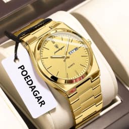 POEDAGAR Fashion Classic Man Watch Waterproof Luminous Date Week Luxury Men Watch Stainless Steel Quartz Business Men's Watches