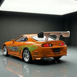 1:24 Fast & Furious Supra Alloy Diecast Sports Car Model, Pull Back Toy with Light & Sound Collectible Gift for Car Fans
