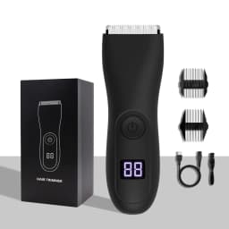 Men's Electric Body Hair Trimmer Waterproof Groin/Ball Shaver Rechargeable Groomer Clipper for Pubic & Armpit Full Body Shaving