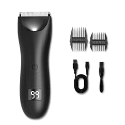 Men's Electric Body Hair Trimmer Waterproof Groin/Ball Shaver Rechargeable Groomer Clipper for Pubic & Armpit Full Body Shaving