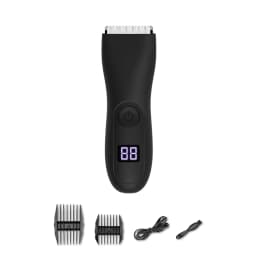 Men's Electric Body Hair Trimmer Waterproof Groin/Ball Shaver Rechargeable Groomer Clipper for Pubic & Armpit Full Body Shaving