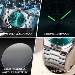 POEDAGAR Luxury Sport Quartz Man Wristwatch Waterproof Luminous Date Week Men Watches Stainless Steel Men's Watch Male Reloj+box