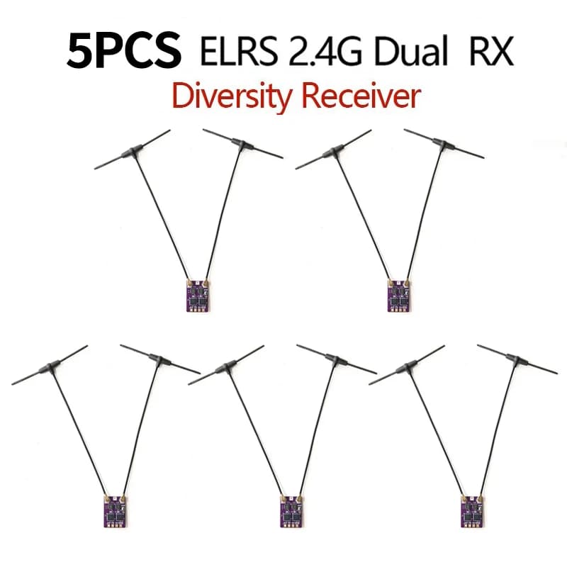 BeyondFPV 5PCS ELRS 2.4G Diversity Receiver Dual Antenna RX Built-in TCXO for FPV Freestyle RC Racing Long Range Drone