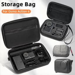 Portable Carrying Case for DJI Osmo Action 6, Hard PU Travel Storage Bag Shockproof Case for Action6 Protector Accessories