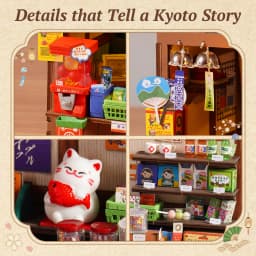 Rolife Nostalgic Corner Shop Japan Book Nook Kit DIY Miniature House Model Kits Japanese 3D Wooden Puzzle Gift for Her Crafters
