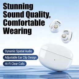 V12 Ear Clip Earphone Wireless Bluetooth HD Call Headphones Sports Gaming Open Headset HiFi Stereo Earbuds 350mAh Long Standby