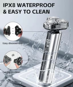 Electric Razor for Men Electric Shaver 3 Blade Rotary Shaving Machine Kit with Replacement Brush Trimmer Head