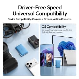 Ulanzi DC01 2-in-1 Portable Memory Card Case Dual-Slot Simultaneous Card Reader for Camera Smartphone for Photography