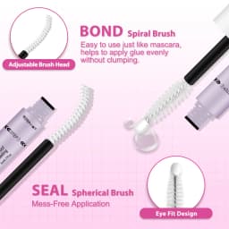 uCoolMe Lash Bond and Seal with Fast Glue Remover Strong Hold 150H Lashes Extension Waterproof and Long Lasting DIY Makeup Tool