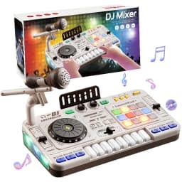 Kids Simulation DJ Mixer Controller Toys Multifunctional Music Effects Electronic Piano Keyboard Learning Birthday Gift Boy Girl