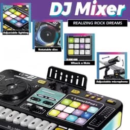 Kids Simulation DJ Mixer Controller Toys Multifunctional Music Effects Electronic Piano Keyboard Learning Birthday Gift Boy Girl