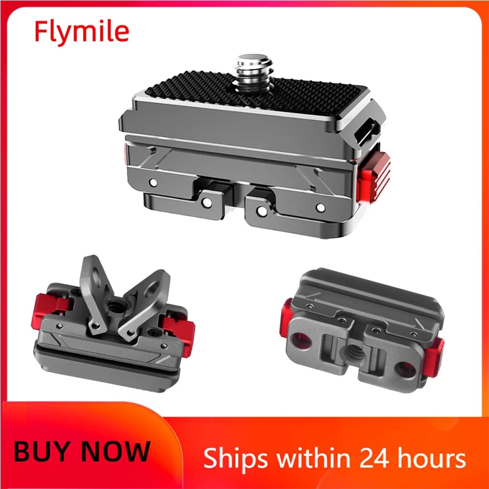 Flymile Quick Release Base Adapter for Insta360 X5/X4/Ace Pro 2 Accessories Metal Extensions Bracket Mount Plate Base