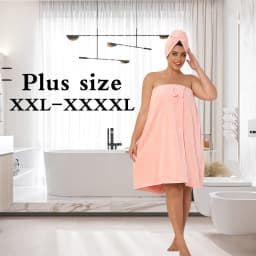 Adjustable Bath Skirt Set , Large Bath Skirt & Princess Shower Cap, Soft Ultra-Absorbent Thickened for Travel & Sauna