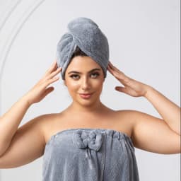 Adjustable Bath Skirt Set , Large Bath Skirt & Princess Shower Cap, Soft Ultra-Absorbent Thickened for Travel & Sauna