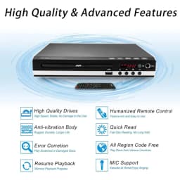 HDMI 1080P DVD Player High Defination Home DVD Player Box For TV All Region Free DVD CD Discs Player AV Output Built-in MIC Port