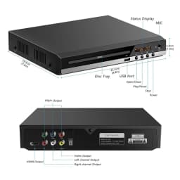 HDMI 1080P DVD Player High Defination Home DVD Player Box For TV All Region Free DVD CD Discs Player AV Output Built-in MIC Port