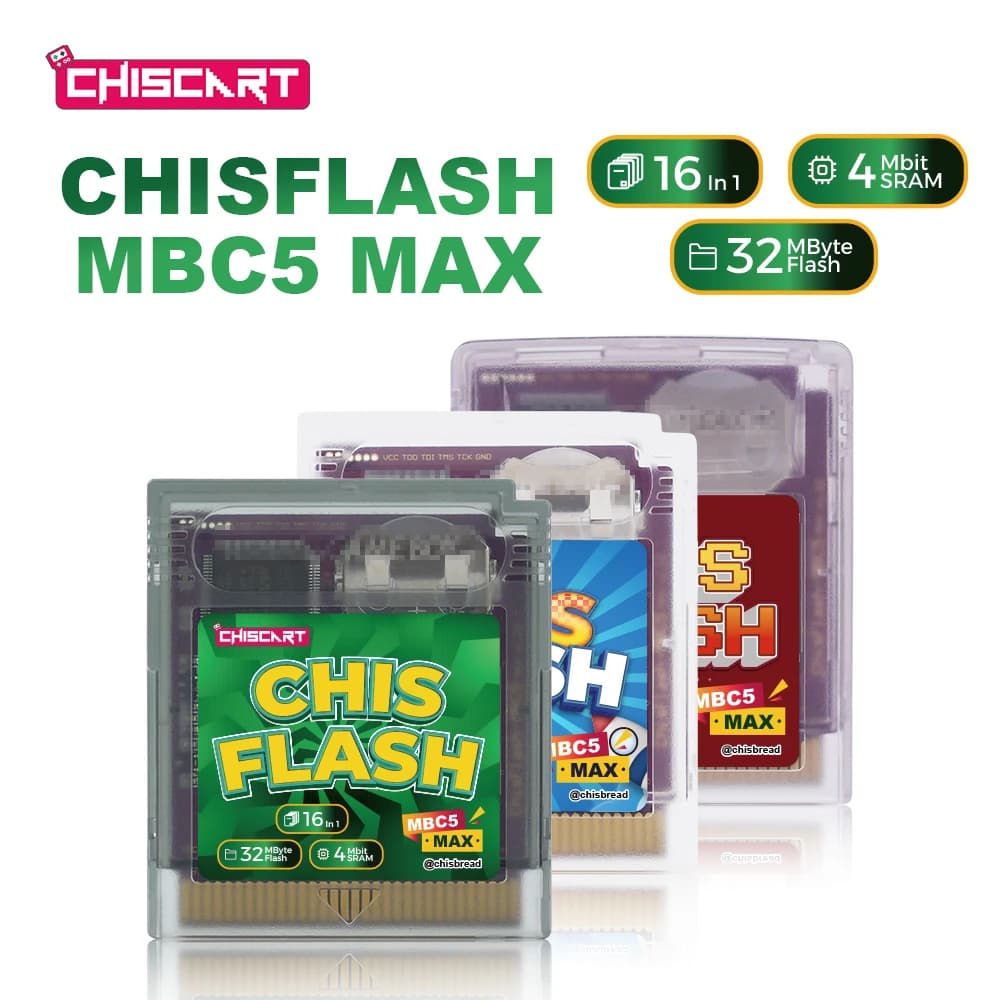 Chiscart MBC5 MAX V1.22 4Mbit SRAM 32MB ROM Storage Flash Cartridge for GBxCart GBflash Burner For Gameboy GBC GBA Console