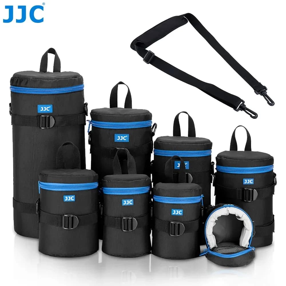JJC Thick Camera Lens Case For Nikon Sony Fujifilm Olympus Panasonic DSLR Mirrorless Water Resistant Camera Lens Protective Bag