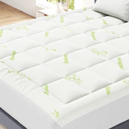 MCQ 400g Bamboo Viscose Mattress Topper Ultra Soft Pillow Top Mattress Pad with Stretchable Pockets Breathable Cooling Topper