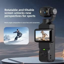 New 4K Handheld Gimbal Action Camera HD 180 Rotatable Lens Anti Shake Pocket Vlog Camera with Fill Light For Outdoor Sports