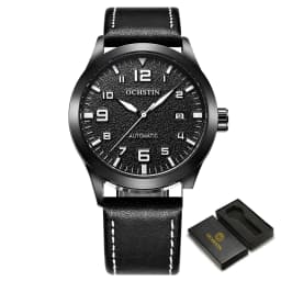 OCHSTIN Man Mechanical Pilot Wrist Watches Luxury Self Wind Leather Mechanic Male Clock Auto Date Relogio Masculino Gift for Men
