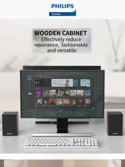 Philips SPA20 Speaker Bluetooth with 360 Degree Surround Sound Bluetooth Wireless Stereo for Computer Macbook Laptop