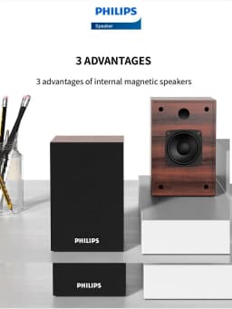 Philips SPA20 Speaker Bluetooth with 360 Degree Surround Sound Bluetooth Wireless Stereo for Computer Macbook Laptop