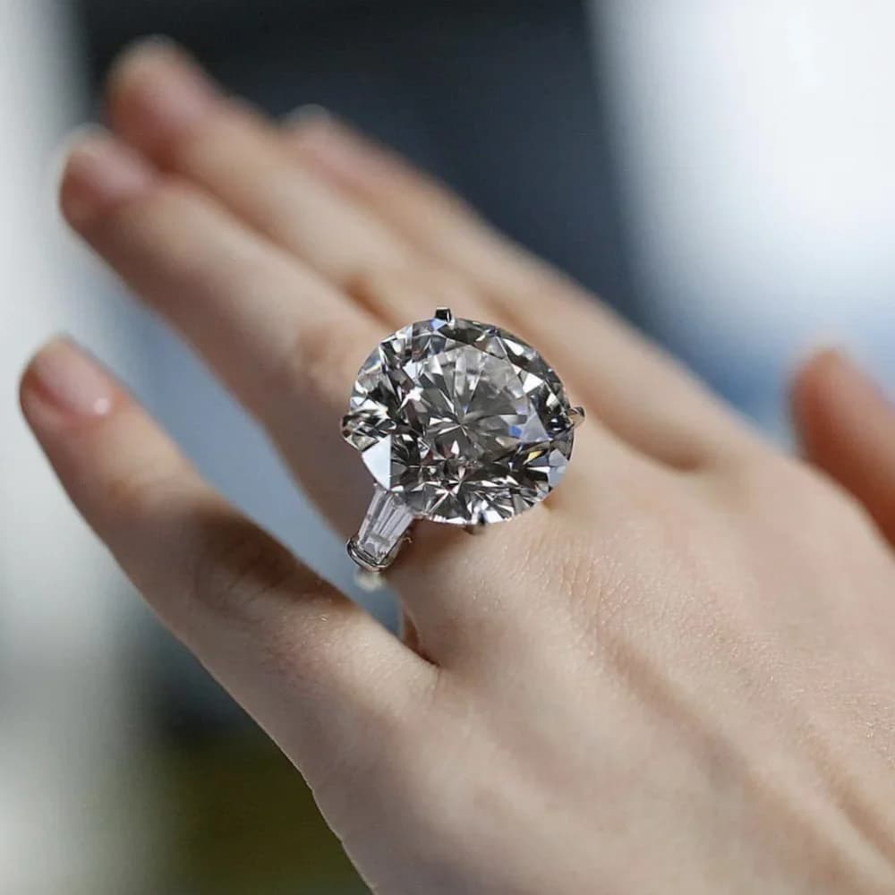 Solitaire Round cut 6ct Lab Diamond Ring 925 Sterling Silver Engagement Wedding Band Rings for women Bridal Party Jewelry Gift