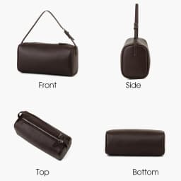 Donna-in Full Grained Calfskin Mini Handbag for Women Real Leather with Shoulder Strap Barrel-shaped Crossbody Purses