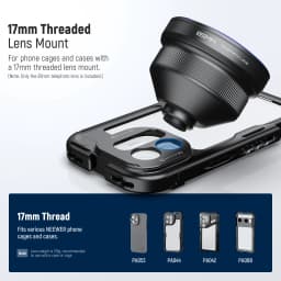 NEEWER HD 85MM Telephoto Phone Lens for 17mm Backplate 2.5X Magnification For iPhone Samsung Phone Cage Case