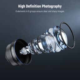 NEEWER HD 85MM Telephoto Phone Lens for 17mm Backplate 2.5X Magnification For iPhone Samsung Phone Cage Case