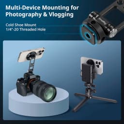 SmallRig Magnetic Metal Phone Mount with Cold Shoe Mount Adjustable Rotatable Phone Tripod Holder Adapter for iPhone Camera 5156