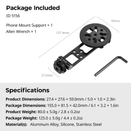 SmallRig Magnetic Metal Phone Mount with Cold Shoe Mount Adjustable Rotatable Phone Tripod Holder Adapter for iPhone Camera 5156