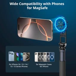SmallRig Magnetic Metal Phone Mount with Cold Shoe Mount Adjustable Rotatable Phone Tripod Holder Adapter for iPhone Camera 5156