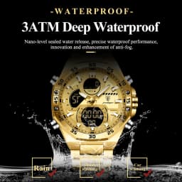 POEDAGAR New Men Clock LED Luminous Waterproof Week Date Military Man Wristwatch Electronic Stainless Steel Quartz Men's Watches