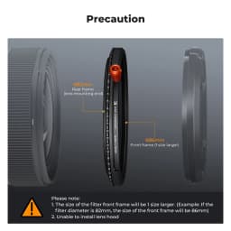 K&F Concept 3in1 ND2-32+CPL+Black Diffusion 1/4 Multi-Function Polarized Variable ND Black Mist Filter 37/49/52/58/67/72/77/82mm