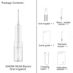 MIJIA Electric Oral Irrigator 2 – Ultrasonic, 3 Modes, 200mL Tank, 2-Min Auto-Off,90-Day Gentle Use,Water Flosser Dental