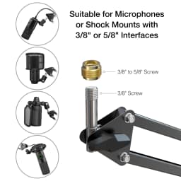 FIFINE Microphone Arm Boom,Adjustable Suspension Boom with Heavy Duty Clamp,Scissor Mic Stand for Recording,Gaming,K688 K658-CS1