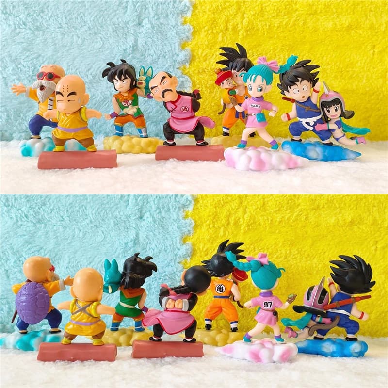 7pcs/Set Anime Dragon Ball Z Action Figures Colorful Cloud Series PVC Model Toys Collection Kawaii Goku Doll Adult Children Gift