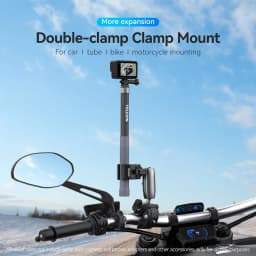 TELESIN Motorcycle Bicycle Camera Holder Invisible Selfie Stick Handlebar Mount for Insta360 RS X2 X3 GoPro 12 11 10 Accessory