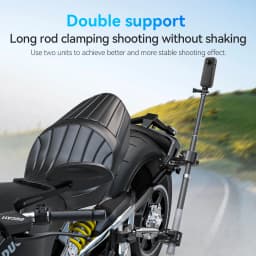 TELESIN Motorcycle Bicycle Camera Holder Invisible Selfie Stick Handlebar Mount for Insta360 RS X2 X3 GoPro 12 11 10 Accessory