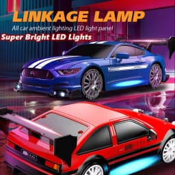 4WD Remote Control Car RC Drift 1:24 20KM/H High Speed Vehicle with LED Lights Racing Sport Toy for Adults Boys Girls Kids Gifts