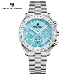 PAGANI DESIGN 2026 New Moon Men's Watches Luxury Quartz Watch For Men Chronograph AR Sapphire Mirror Ceramic Bezel Luminous Gift