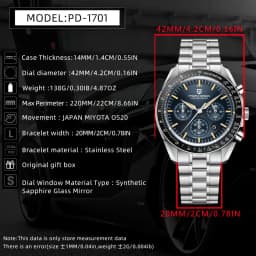 PAGANI DESIGN 2026 New Moon Men's Watches Luxury Quartz Watch For Men Chronograph AR Sapphire Mirror Ceramic Bezel Luminous Gift