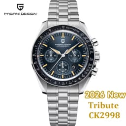 PAGANI DESIGN 2026 New Moon Men's Watches Luxury Quartz Watch For Men Chronograph AR Sapphire Mirror Ceramic Bezel Luminous Gift